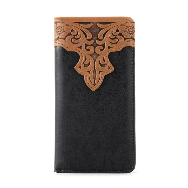 MWRW.Black with Tooled Top.01.jpg Montana West Roper Wallets Image